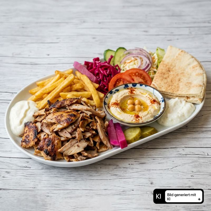 Arabischer Hähnchen Schawarma Teller (los)