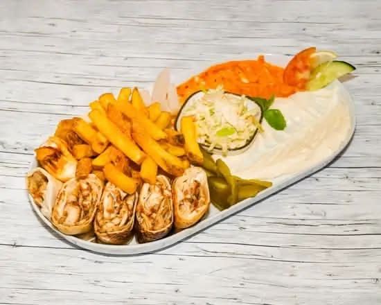 Arabischer Hähnchen Schawarma Teller